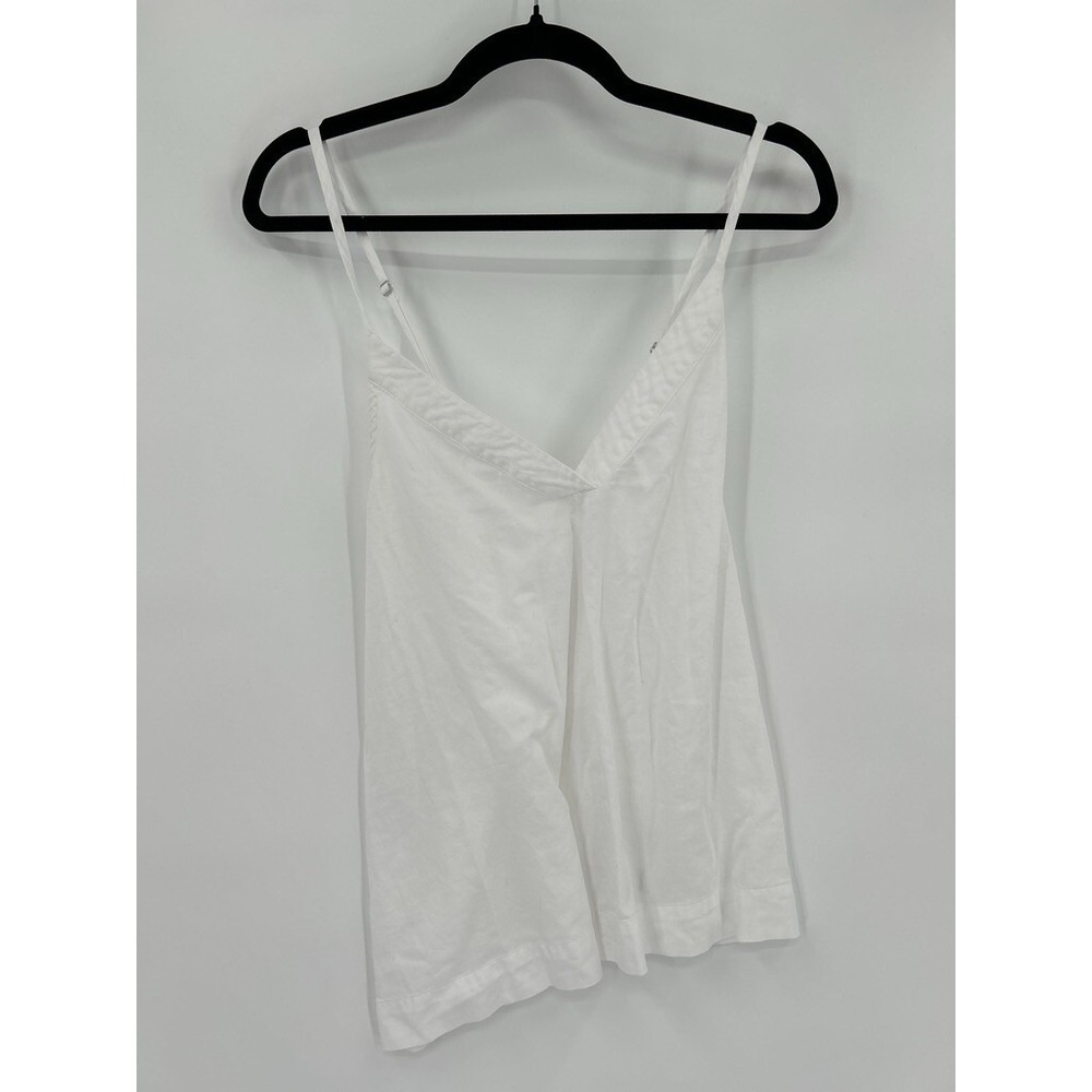 Athleta Womens Size S White Strappy V-Neck Cotton Tank